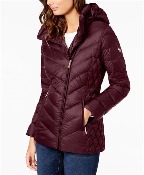 michael kors asymmetrical hooded packable down puffer coat|michael kors lightweight puffer coats.